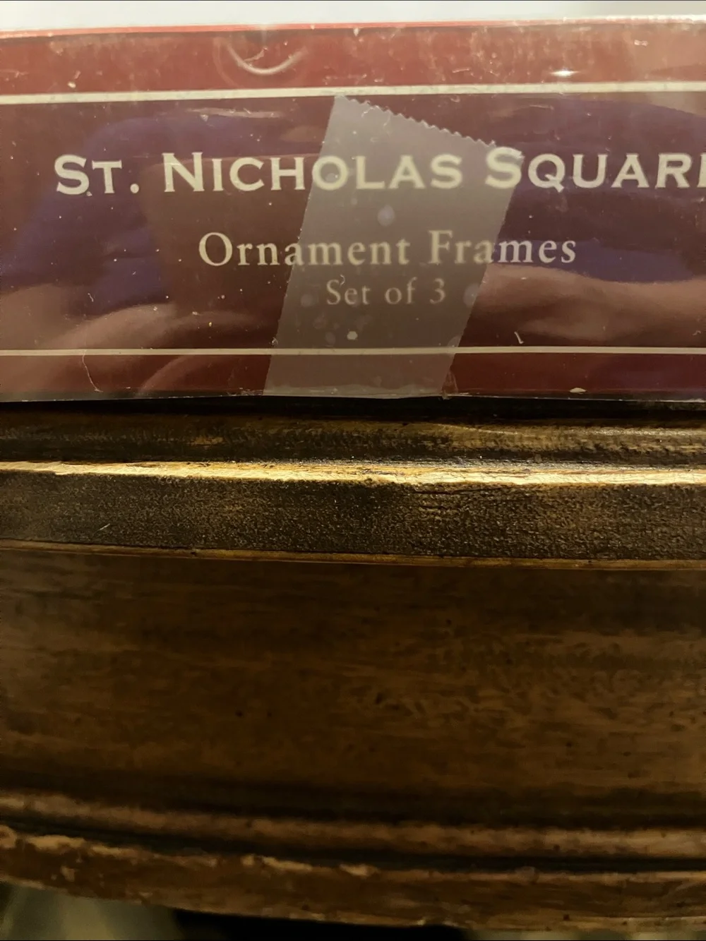 St. Nicholas Square Red & Green Gift Frame Ornaments - Set of 3